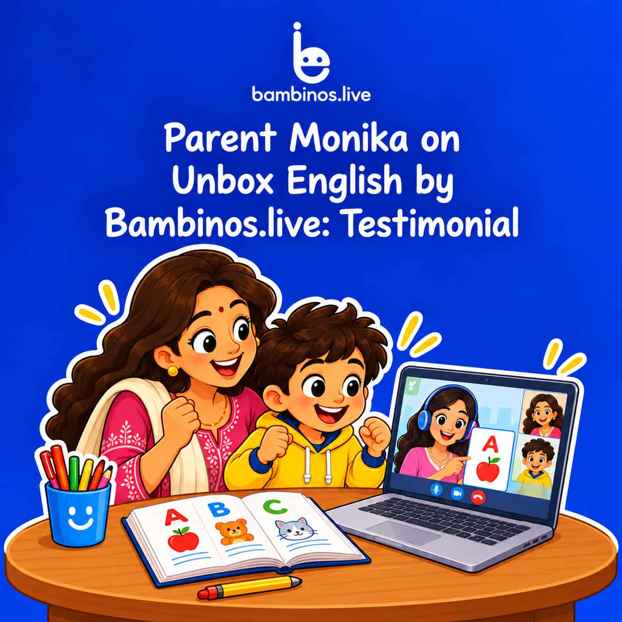 Parent Monika on Unbox English by Bambinos.live: Testimonial